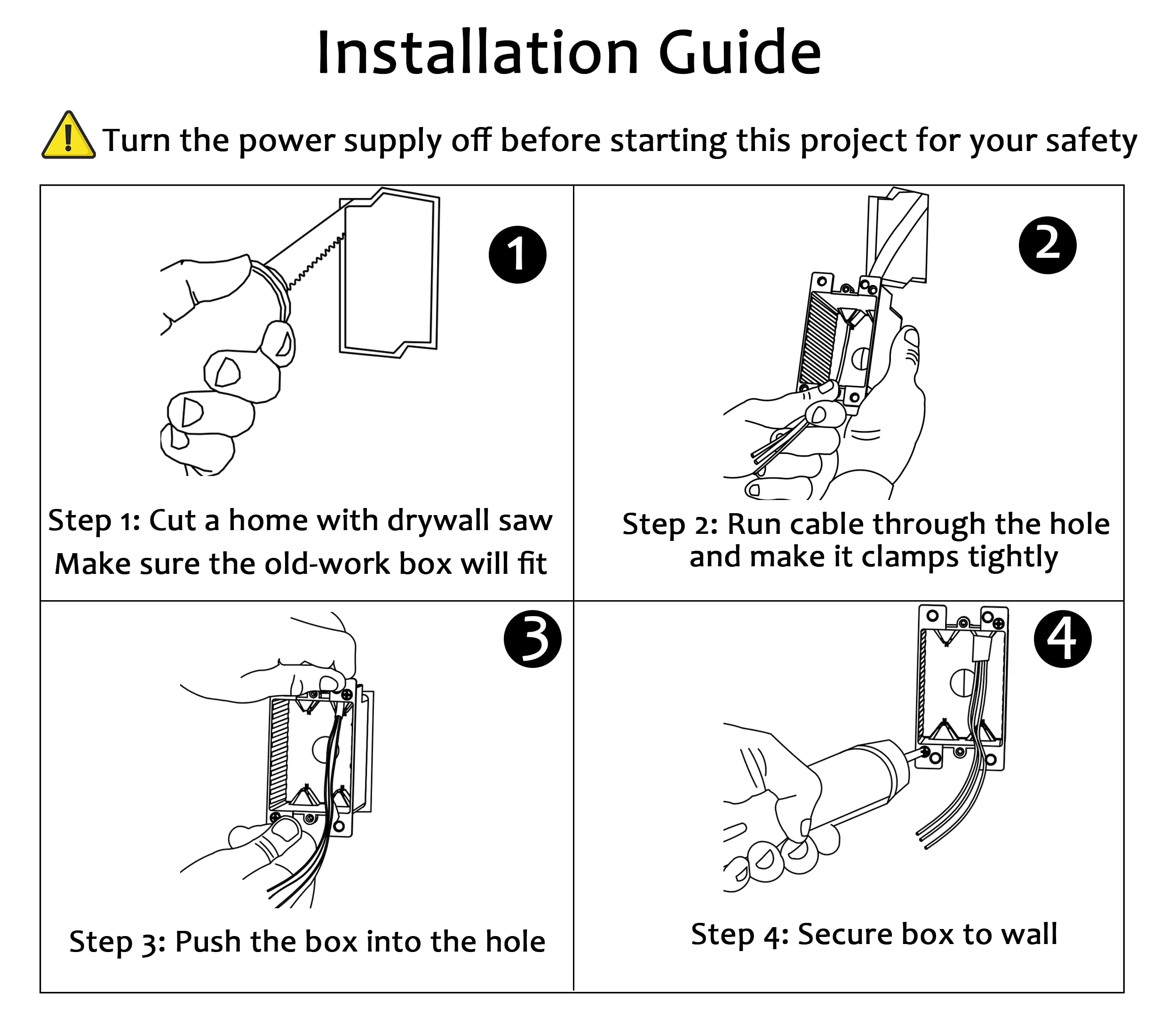 [3 Pack] CLOUDY BAY Single Gang Electrical Outlet Box,14 Cubic Inch Junction Box,Old Work Box,UL Listed - Image 3