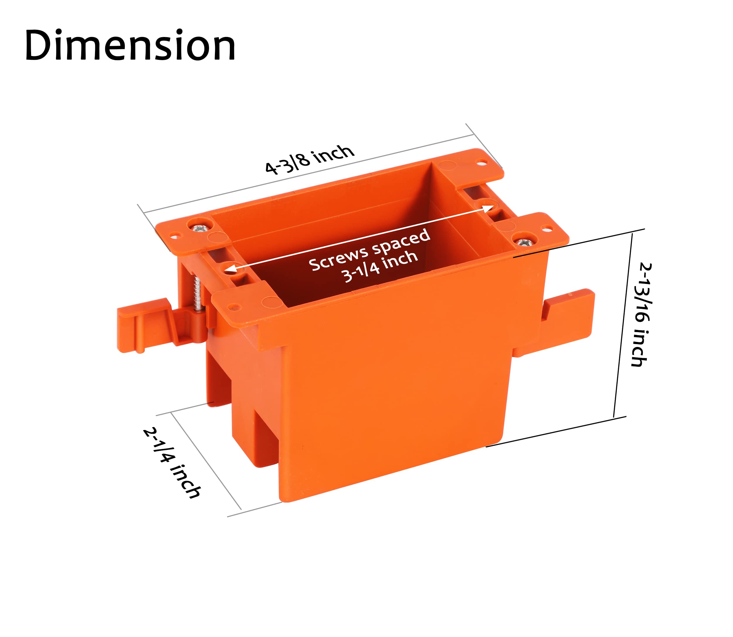 [3 Pack] CLOUDY BAY Single Gang Electrical Outlet Box,14 Cubic Inch Junction Box,Old Work Box,UL Listed - Image 5