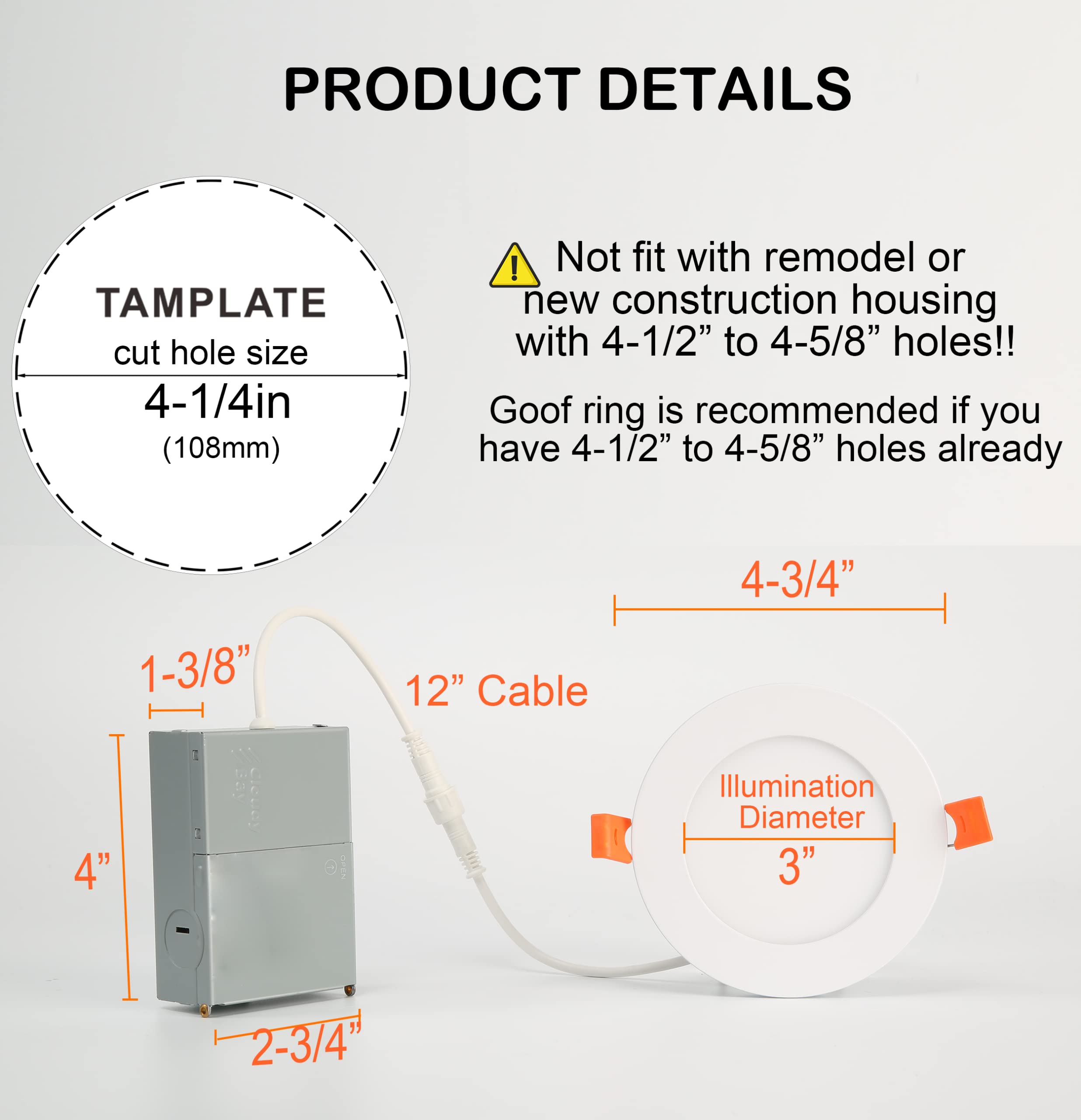 CLOUDY BAY 6inch Smart WiFi LED Recessed Lighting,RGBCW Color Changing, Compatible with Alexa and Google Home Assistant, No Hub Required,15W 2700K-6500K,CRI90+,1 Pack - Image 3