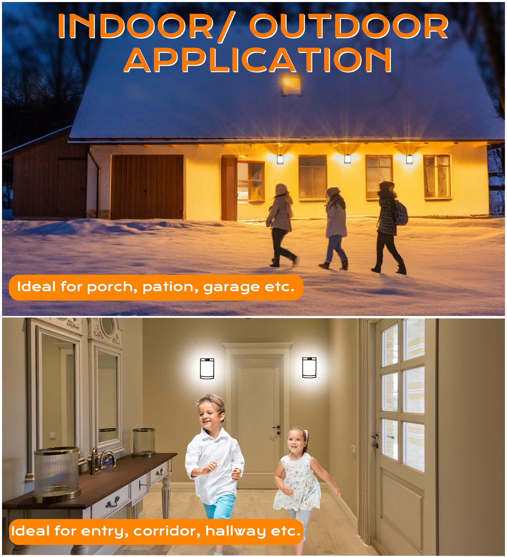 CLOUDY BAY 3 Color Indoor Outdoor Motion Sensor LED Wall Light,120V 15W 1000LM Wall Sconce,3000K/4000K/5000K Selectable,Wet Location,Oil Rubbed Bronze - Image 7