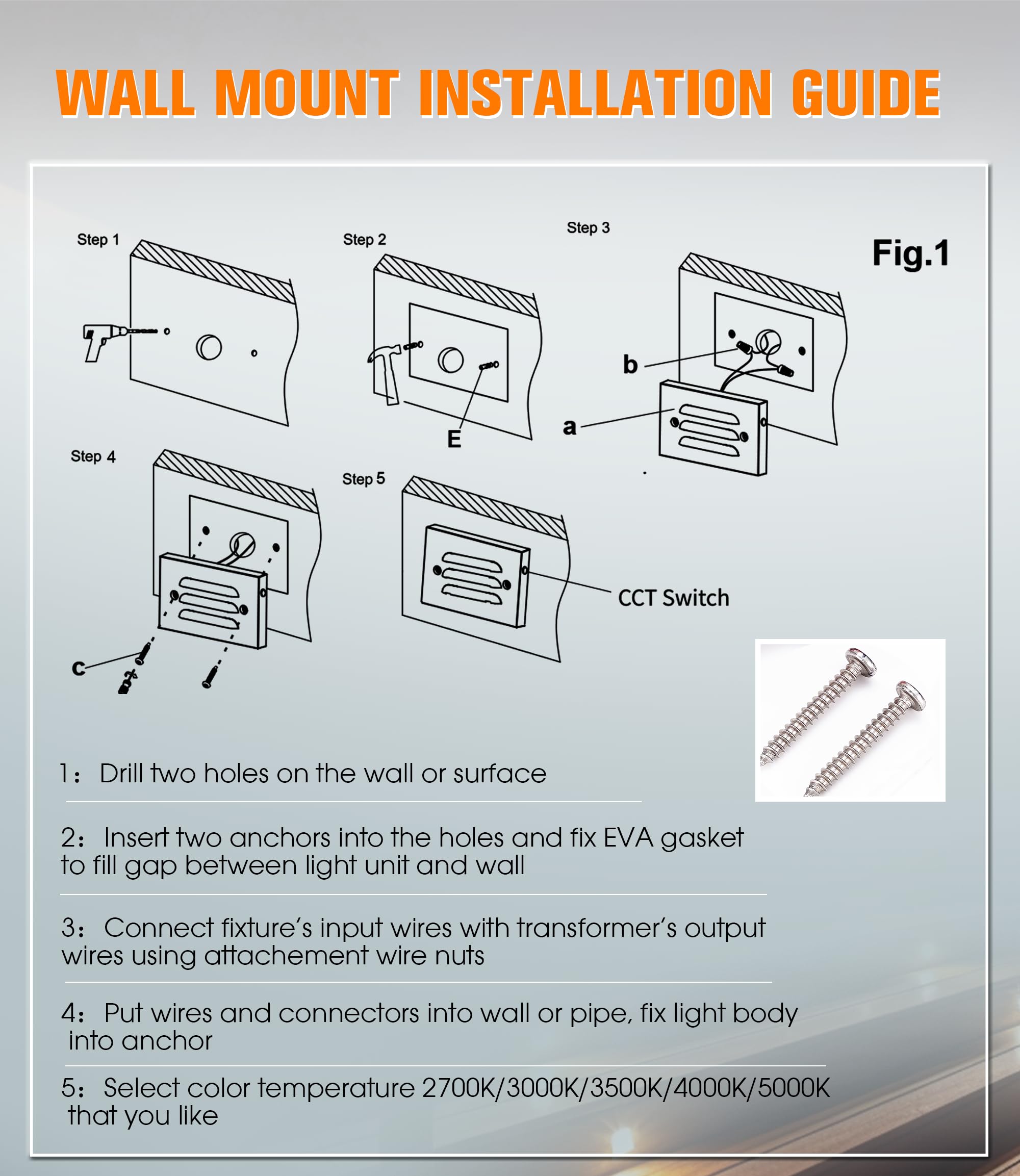 CLOUDY BAY 4 Inch 5CCT 12V 4W Low Voltage LED Step Light with Horizontal Louvered Faceplate for Steps Decks Stairs,Outdoor Stair Lights,Wet Locations,6 Pack,Oil Rubbed Bronze - Image 4