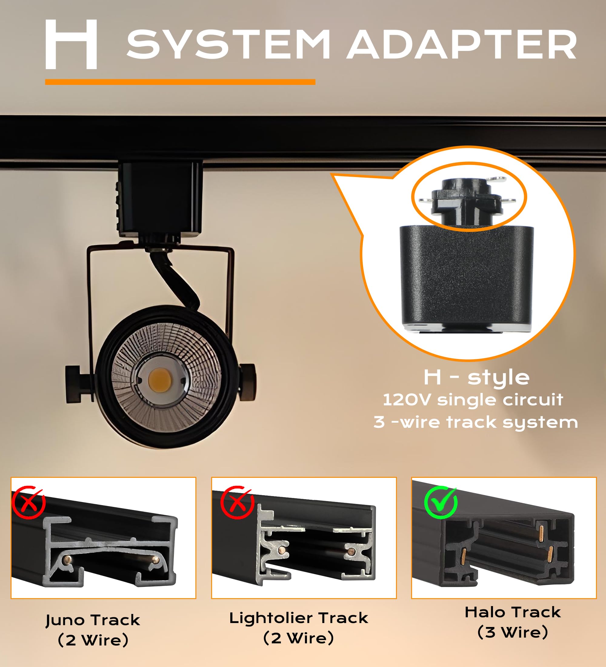 CLOUDY BAY 8W Dimmable LED Track Light Head,4000K Cool White CRI90+ True Color Rendering Adjustable Tilt Angle Track Lighting Fixture,40° Angle for Accent Retail,Black Finish,Halo Type- Pack of 6 - Image 4