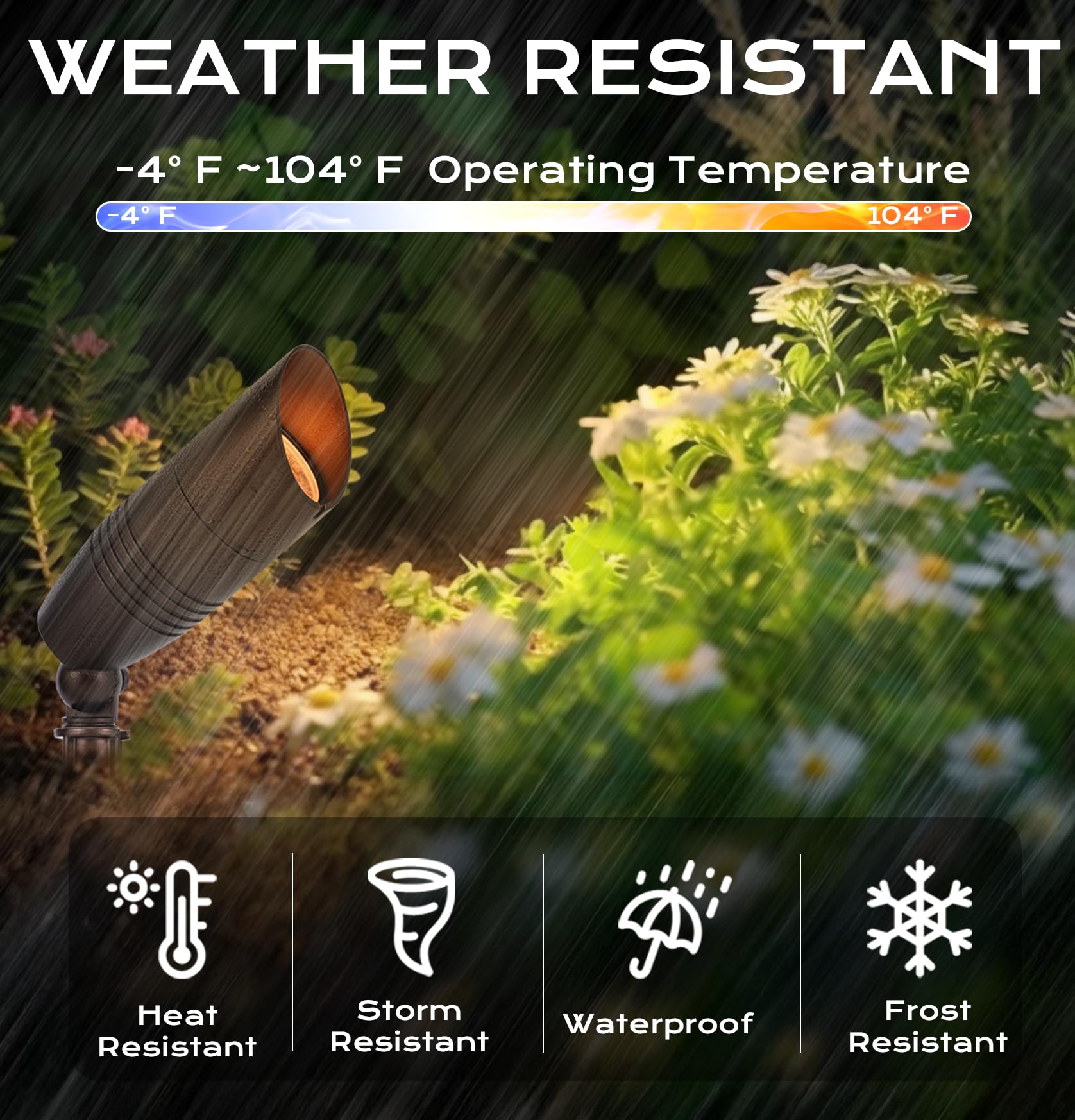 CLOUDY BAY 9W 5CCT LED Landscape Lighting Low Voltage (AC/DC 12V) Outdoor Spotlights with Spike Stand,Waterproof Pathway Lights,2200K/2700K/3000K/4000K/5000K Selectable,Pack of 4,Bronze - Image 4