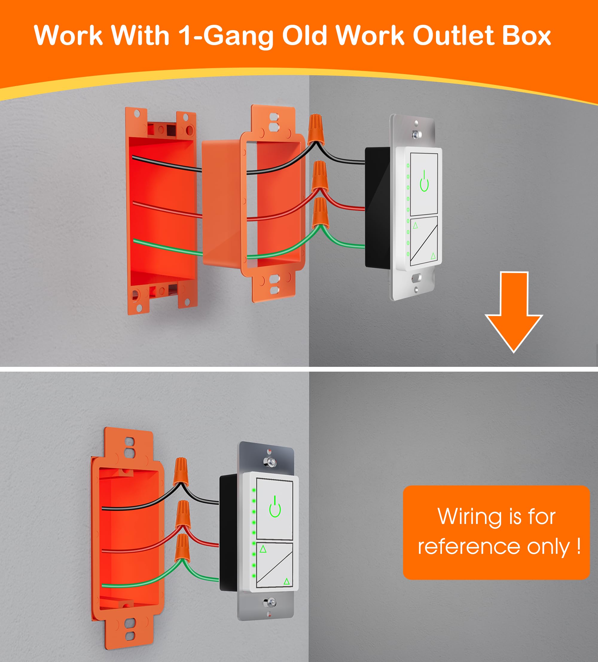 CLOUDY BAY Electrical Outlet Box Extenders, 1 Gang Power Outlet Accessories, Pack of 24 - Image 6