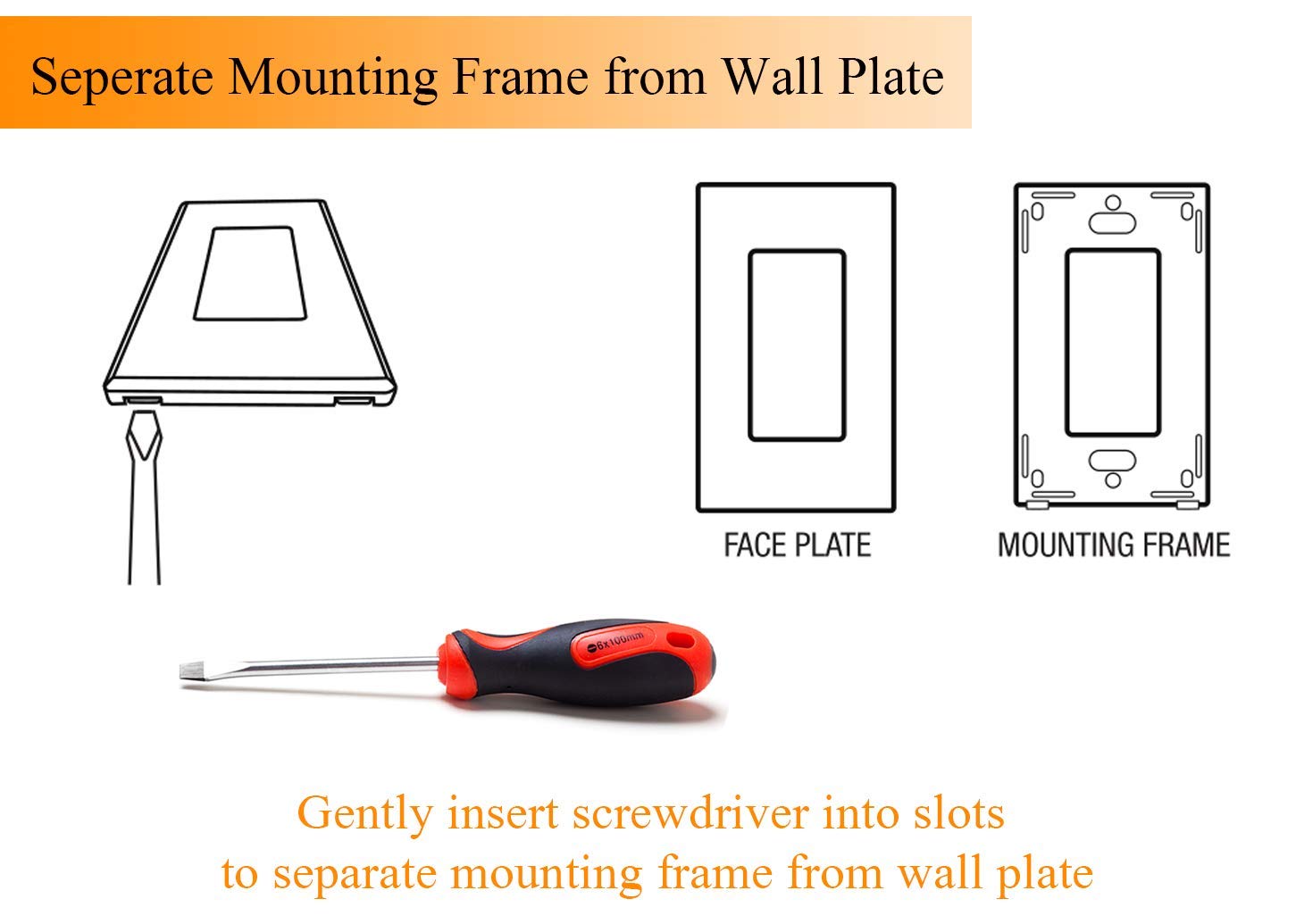 Cloudy Bay in Wall Dimmer Switch with Green Indicator,for LED Light/CFL/Incandescent, Single Pole &3-Way Dimmable Slide,600 Watt max,Cover Plate Included,White,UL Listed - Image 6